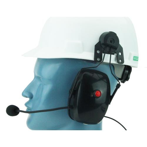 Hard Hat dual muff Heavy Duty headset with flex noise cancelling boom MIC (HS2) - Image 2