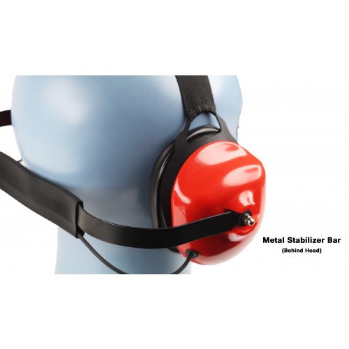 PTT on Dual Muff Headset - Noise Cancelling Boom Mic - Red (HS4R) - Image 4