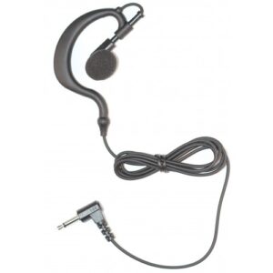 Braided Fiber Cloth Receive Only ear hook earphone with 3.5mm 2 pole angled connector straight, 35 inches (EH+ROS90-3.5)