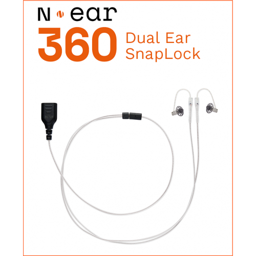 N•ear 360 earpiece DUAL (L+R) / Straight 22" SNAPLOCK connector (N-SL-360-22SD)