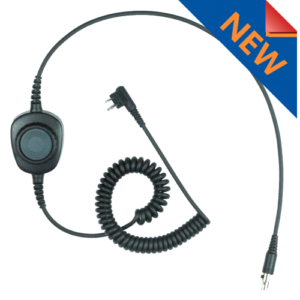 Detachable Coil Cable w/inline PTT w/removable Rings for HS1, HS3, HS5, New HS7 & HS9 Headsets (HS-PTTCAB)